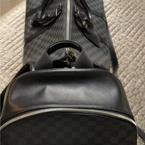 Louis Vuitton Black and Gray Checkered Backpack